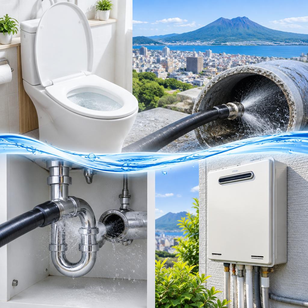 トイレの詰まり・水漏れ、もう悩まない！大分市の永興設備が迅速対応。排水管清掃から給湯器交換まで、水回りの困りごとを地域密着で解決します。