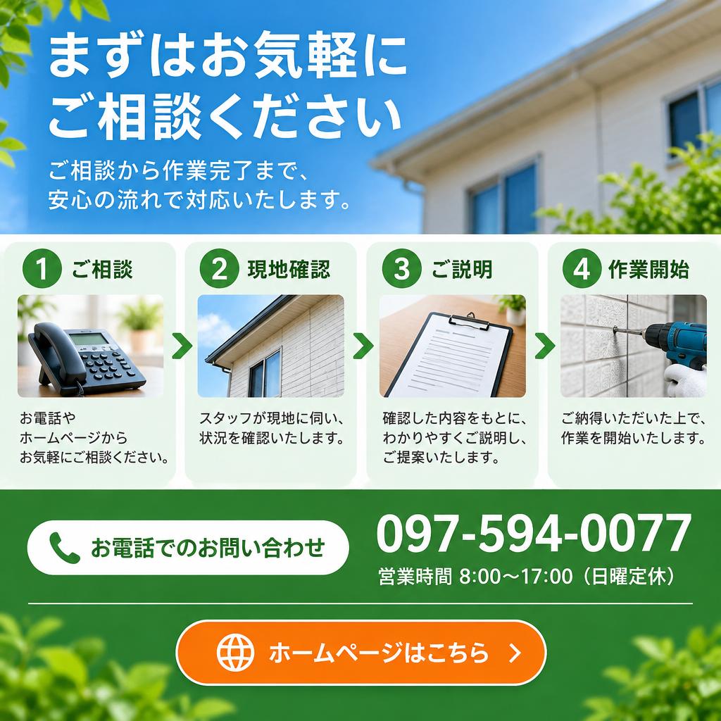まずは症状をお聞かせください。無料調査・見積り受付中